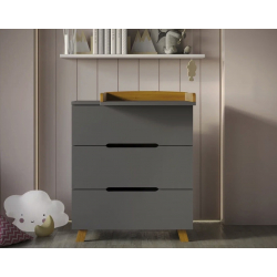 Комод Anniken LUX 800/3 Графит/бук Комод Anniken LUX 800/3 Графит/бук