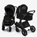 Коляска детская из экокожи 2в1 Amarobaby Motus Premium Ecco, черный Коляска детская из экокожи 2в1 Amarobaby Motus Premium Ecco, черный